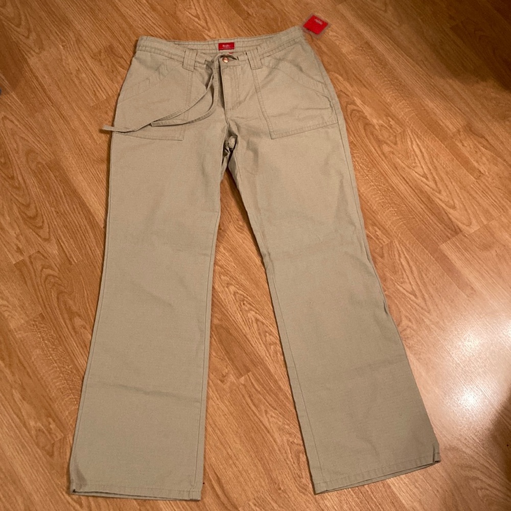 💕Sz 11 Mossimo Tan Khaki Cargo Loose Pants with Drawstring Waist Y2K